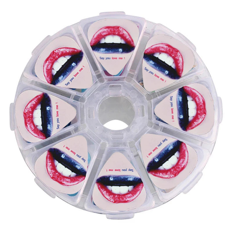 SOACH 50pcs guitar picks pick 1 box case colorful fashion Guitar Accessories cartoon Guitar paddle Mix Plectrums + Clear Makeup