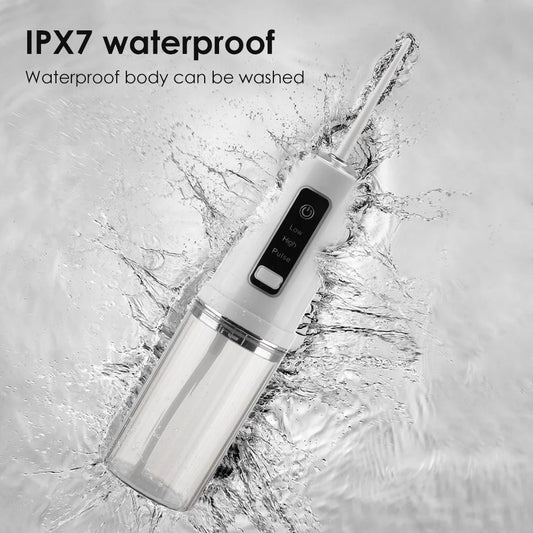 Portable Oral Irrigator Water Flosser Dental Water Jet Tools Pick Cleaning Teeth 230ML 4 Nozzles Mouth Washing Machine Floss