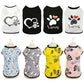 Vest Small Pet Shirt Cat Dog Clothes Paw Print Heart Love Design Cotton Dogs T Shirt Pet Puppy Summer Apparel Clothes Dog Coat