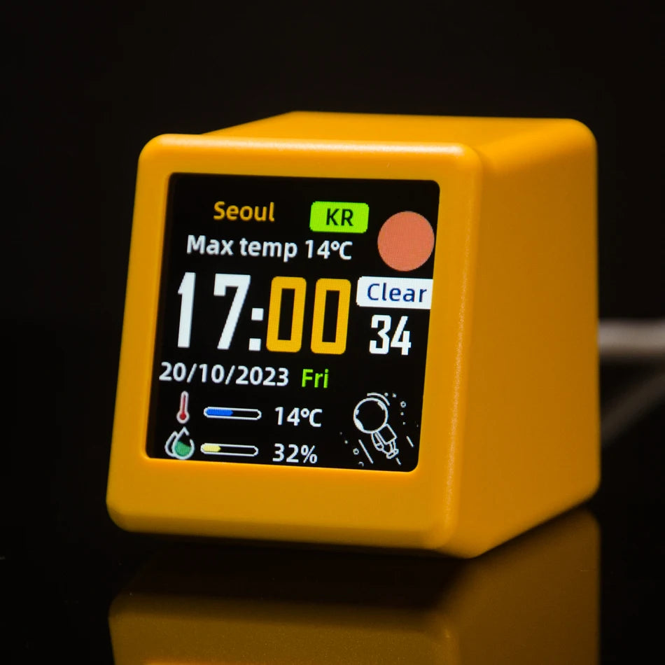 GeekMagic Ultra Smart WiFi Weather Forecast Station Bed Clock for Desktop Decoration, photo Album with Gif Animation