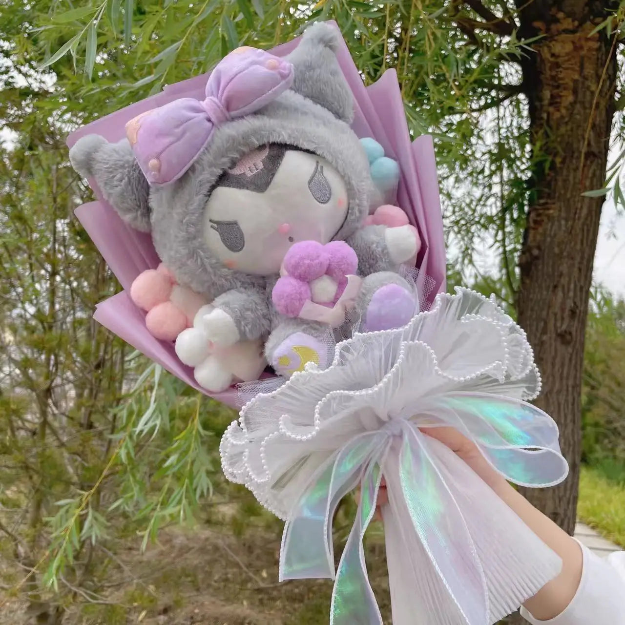 Christmas Gifts Cartoon Sanrio Plush Bouquet My Melody Kuromi Cinnamoroll Kt Cat Plush Doll Toy  Valentine Graduation Gifts