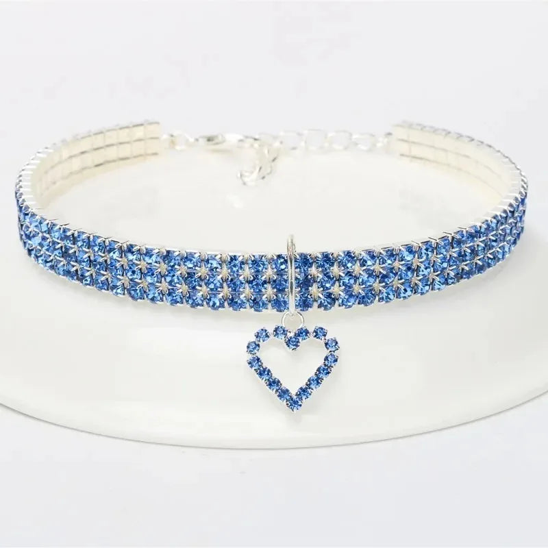 Pet Necklace Love Water Drop Water Diamond Cat Collar Dog Neck Jewelry Exquisite Cute Cat Gem Alloy Puppy Kitten Pet Supplies