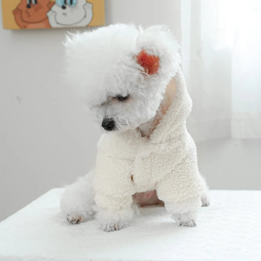 Pet Love Lamb Fleece Coat Clothes Dog Hoodie Coat Cat Clothing Rainbow Love Plush Coat Dog Clothes for Small Dogs Puppy