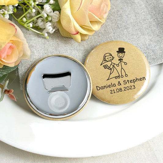 Wedding Guest Gifts Fridge Magnets Personalized Wedding Giveaways Customize Magnetic Bottle Openers Wedding Souvenirs for Guests