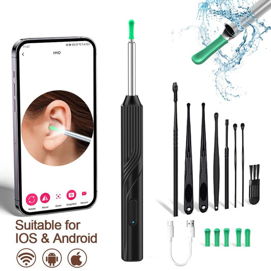 Smart Visual Ear Cleaner 1296P Ear Sticks Otoscope USB C Charging Endoscope Wax Removal Tool Earpick MIni Camera Health Care Set