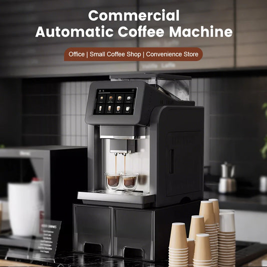 Mcilpoog WS817-Plus 7"colorful large screen Automatic Espresso Machine with Milk Frother,  21 Flavors for Home & Office