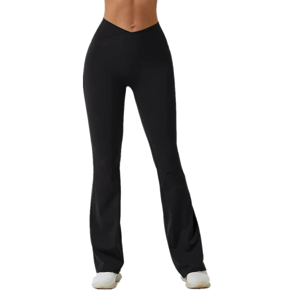 Flare Leggings Yoga Pants Women Bell-bottoms Yoga Trousers High Waist Fitness Pants Stretch Gym Casual Sports