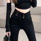 winter warm thick fleece woman's jeans with high waist jeans woman mom jeans women's jeans for women jean femme clothe black