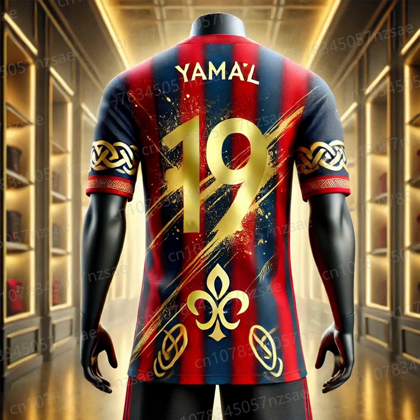 2025 New Summer Traditional ornamentation Yamal Num 19 CHATGPT Design Football Breathable Jersey Oversized O-neck Soccer Tee