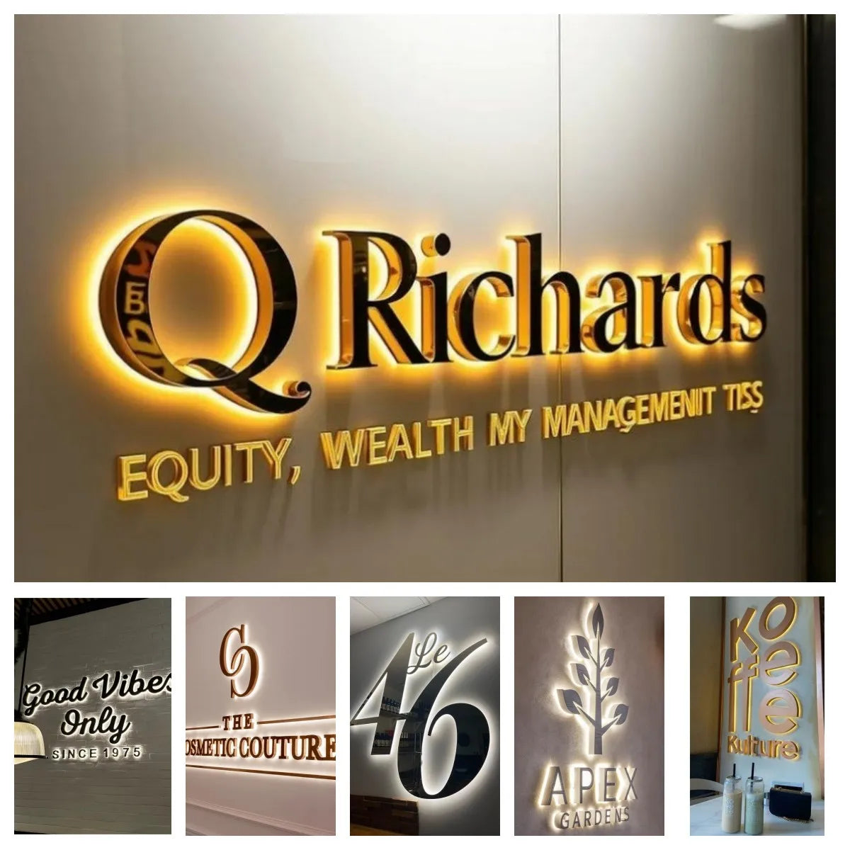Custom Metal LED Luminous Letter Backlit Sign Illuminated Signage Advertising Door Head Company Waterproof Logo Home Decoration