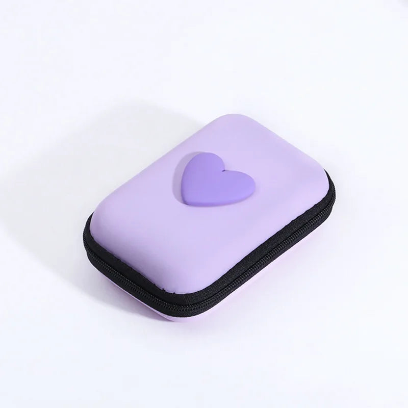 3D Love Heart Headphone Data Cable Storage Bags Charger Power Bank Rectangular Box Digital Product Storage Box Birthday Gifts