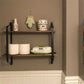 Large Rustic Industrial Pipe Wall Floating Shelf 2 Tier Wooden Metal Display Storage Shelving Unit
