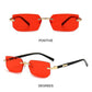 Trendy Rimless Sunglasses for Men Women Fashion Frameless Rectangle Sun Glasses Retro Shades Summer Traveling Eyewear