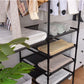 Clothes Rack Double Row Clothes Rack Large Floor Hangers With Hanging Hooks Shoes Household Storage Shelf Modern Coat Rack