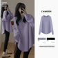Women's Korean Fashion Simple Chic Oversized Knitted Sweater Solid O Neck Long Sleeve Pullover Tops Streetwear Irregular Jumpers
