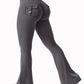 New women's casual flared yoga pants, training flared pants, high waisted work clothes, belt pocket sportswear