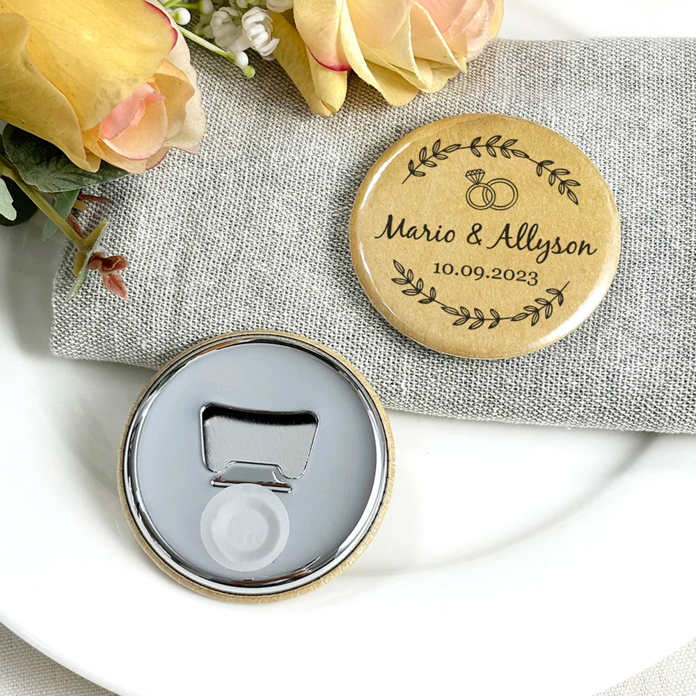 Wedding Guest Gifts Fridge Magnets Personalized Wedding Giveaways Customize Magnetic Bottle Openers Wedding Souvenirs for Guests