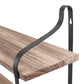 Large Rustic Industrial Pipe Wall Floating Shelf 2 Tier Wooden Metal Display Storage Shelving Unit