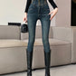 winter warm thick fleece woman's jeans with high waist jeans woman mom jeans women's jeans for women jean femme clothe black