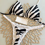 2Pcs/Set Women Bikini Set Halter Lace-Up Sleeveless Bra Braided Rope Swimming Briefs Set Sexy Quick Drying Beachwear
