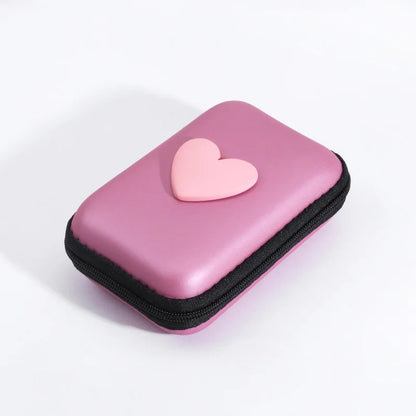 3D Love Heart Headphone Data Cable Storage Bags Charger Power Bank Rectangular Box Digital Product Storage Box Birthday Gifts