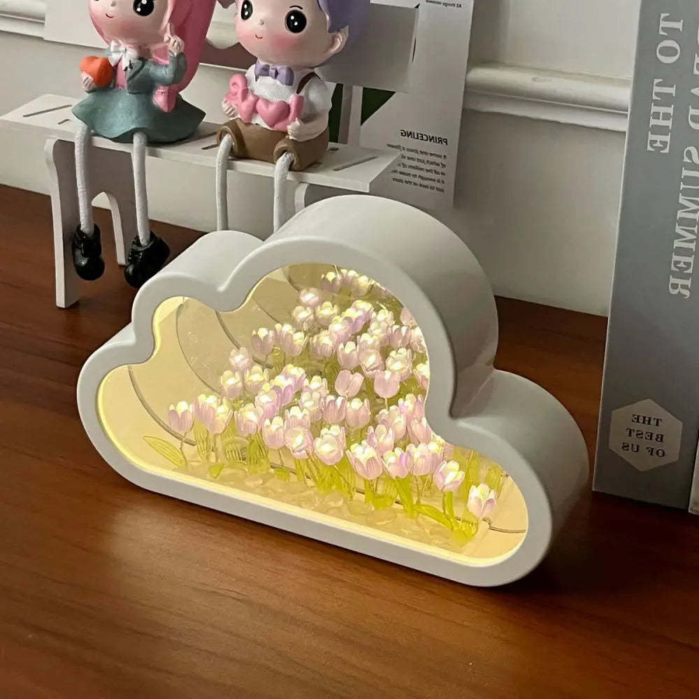1pc Handmade DIY Creative Gift Tulip Flower Sea Night Atmosphere Lamp Gifts For Halloween Christmas Birthdays Girlfriend