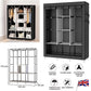Portable Large Fabric Canvas Wardrobe Canvas Wardrobe With Hanging Rail Sheing Fabric Cloth Cupboard