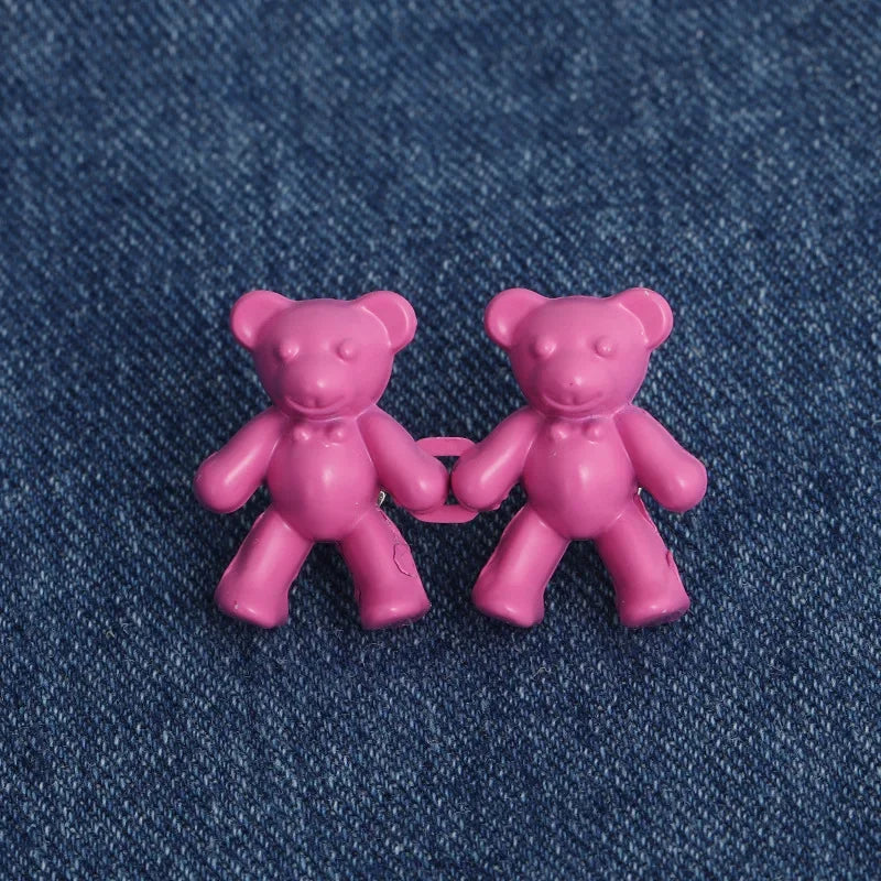 Cute Bear Jeans Buckles Jeans Pants Waistline Reduction Adjustable Metal Buckle Skirt Jeans Tools Trousers Accessories