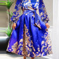 VONDA Women Satin Silk Dress 2024 Bohemian Printing Long Lantern Sleeve Vestidos Elegant Sundress Casual V-Neck Robe Oversized