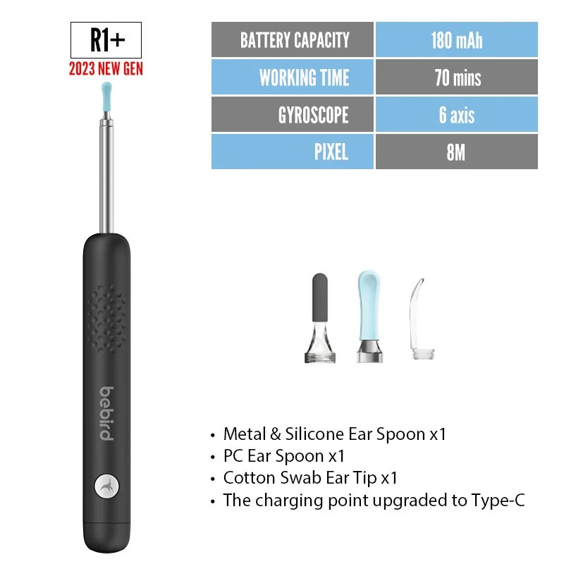 Bebird R1+ R3 T15 M9S Smart Visual Ear Cleaner Otoscope Minifit With 3.5mm  Ear Camera Ear Wax Remover Kit For Ear Health Care