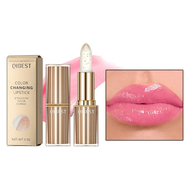 1pc color changing lipstick, moisturizing, non smudging, non staining, waterproof, sweat proof, stain proof, easy to apply
