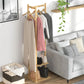 Bamboo Coat Stand Versatile Corner Coat Tree Storage Shelf with Rack  for Hallway Living Room Bedroom