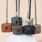 New Women's Genuine Leather Compact Halterneck Coin Purses Simple and Portable Makeup Storage Bag Mini Headphone Bags