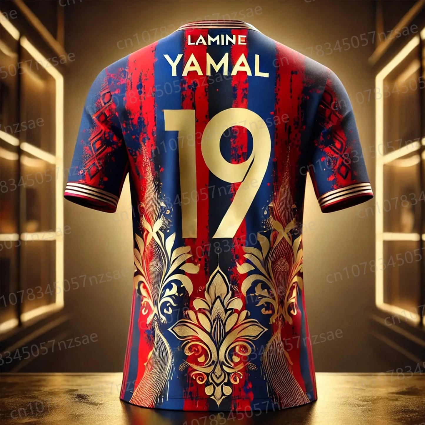 2025 New Summer Traditional ornamentation Yamal Num 19 CHATGPT Design Football Breathable Jersey Oversized O-neck Soccer Tee