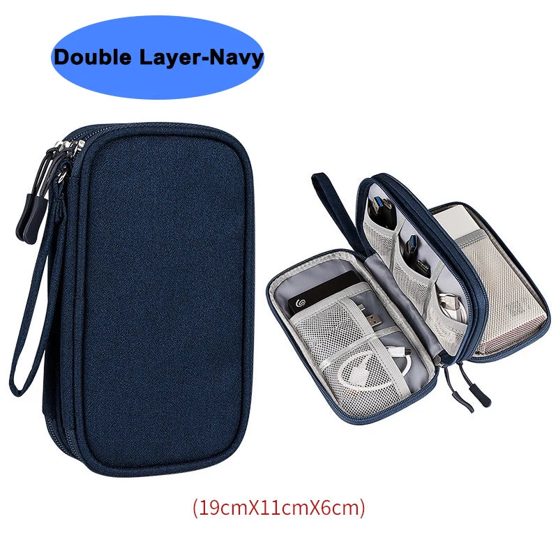 Portable Electronic Accessories Storage Bag Travel Handbag Accessories Protect Bag Cable Chargring Power bank Storage Box Bags