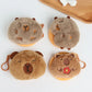 Kawaii Capybara Anime Plush Coin Purse Lovely Cartoon Round Bags Pendant Funny Mini Fashion Headphone Storage Bag
