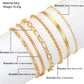 6Pcs Gold Color Bracelet Set Boho Retro Multilayer Thick Twist Cuban Chain Bracelet For Women 2024 Trendy Quality Jewelry Gifts