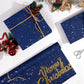 Gift Wrapping Paper Roll, 1 Roll 17inch x 120inch,Navy Blue Gold Foil Design for Holiday, Birthday, Wedding, Party