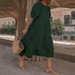 Vintage Loose Maxi Long Dress Summer Women O-Neck Half Lantern Sleeve Boho Party Beachwear Dresses ZYYX-1182