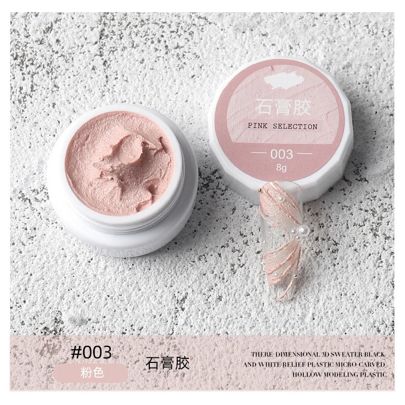 8g Nail Drawing Gel 3D Modeling Gypsum Gel Polish Plaster Glue Art Design DIY Flowers Painted Carved Nail Gel For Manicure Decor