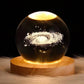 Luminous Crystal Ball LED Night Light Saturn Solar System 3D Moon Table Lamp USB Bedroom Atmosphere Lamp for Birthday Kid Gift