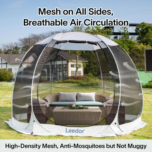 Pop Up Screen House, 6-10-15 Person Outdoor Screen Tent，Camping Screen Room with Carry BagScreened Gazebo with Mosquito Netting,