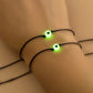 2Pcs/Set Pinky Promise Bracelets Friendship Couple Matching Bracelet Luminous Heart Bead Elastic Rope Valentine's Day Gifts