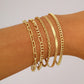 6Pcs Gold Color Bracelet Set Boho Retro Multilayer Thick Twist Cuban Chain Bracelet For Women 2024 Trendy Quality Jewelry Gifts