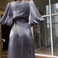 2025 Evening Women Satin Long Dress Black Lantern Sleeve Sexy Elegant Dresses Female New Fashion Casual Party Vestidos Clothes