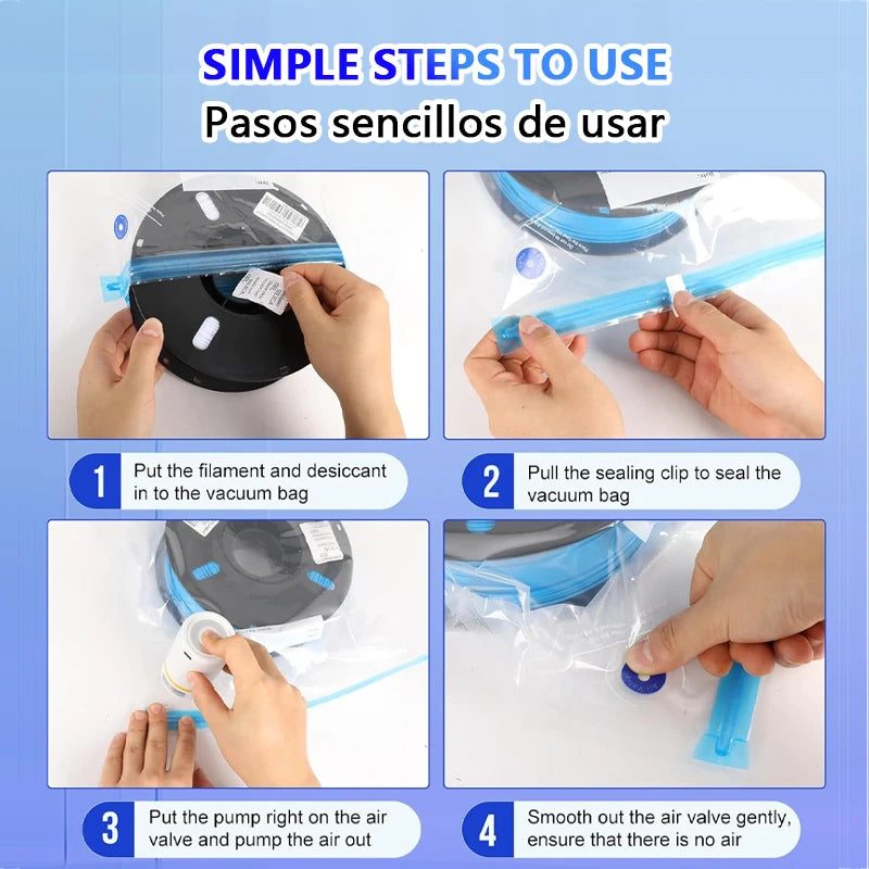 Filament Vacuum Storage Bags with Hand/Electric Pump, 3D Printer Accessories, for PLA ABS PETG Nylon TPU ASA Filament Keep Dry