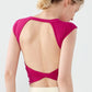 Sports Yoga Short Sleeve Fixed Chest Pad Sexy Backless Short Sports Quick-drying T-shirt Waist-retracting Slim and Fit Vest