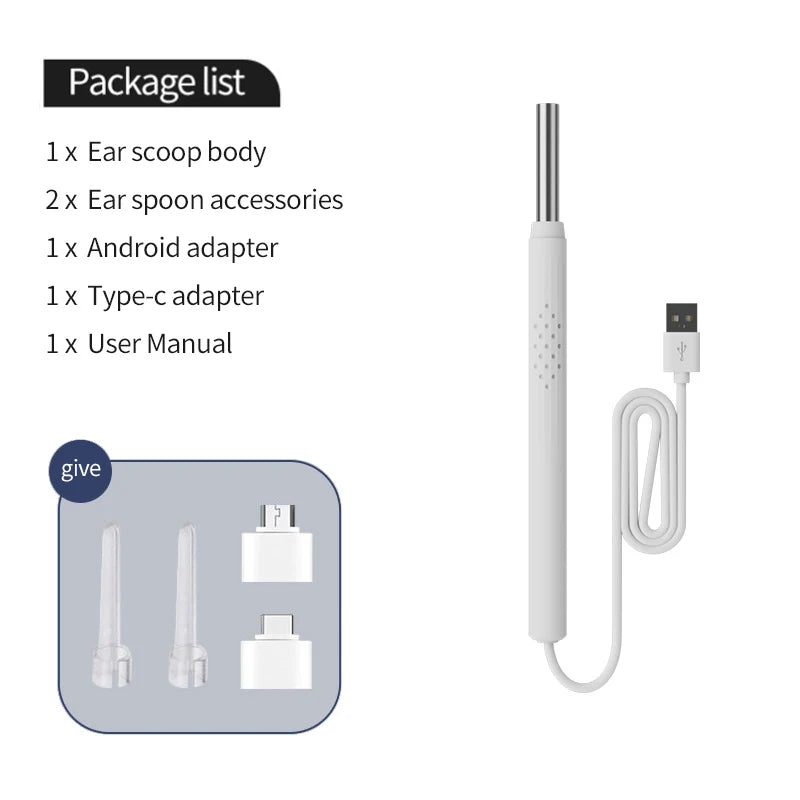 5.5mm Smart Visual Ear Cleaner Ear Stick Endoscope Earpick Camera Otoscope Ear Cleaner Ear Wax Remover For Android Smartphone PC