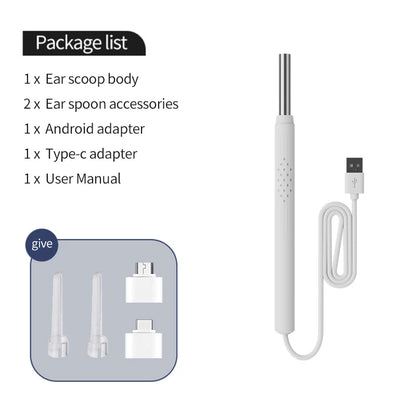 5.5mm Smart Visual Ear Cleaner Ear Stick Endoscope Earpick Camera Otoscope Ear Cleaner Ear Wax Remover For Android Smartphone PC