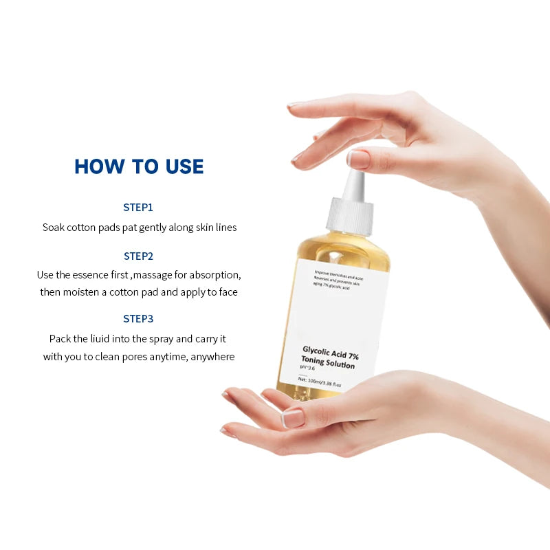 ENVISHA Face Skin Care 100ML Glycolic Acid 7% Toning Solution To Remove Acne And Moisturizing Skin Rejuvenating Deep Hydration